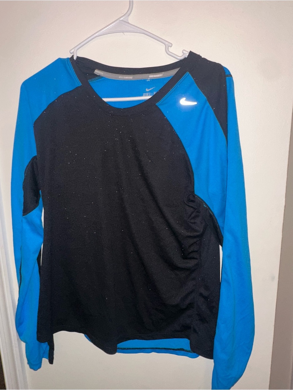 Nike Dri-Fit Black & Blue Long Sleeve Athletic Top